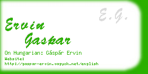 ervin gaspar business card
