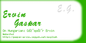 ervin gaspar business card